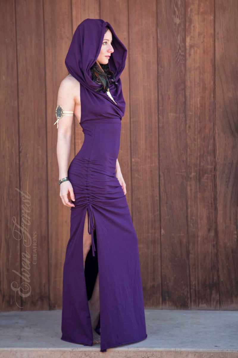 Cowl Hood Maxi Goddess Dress