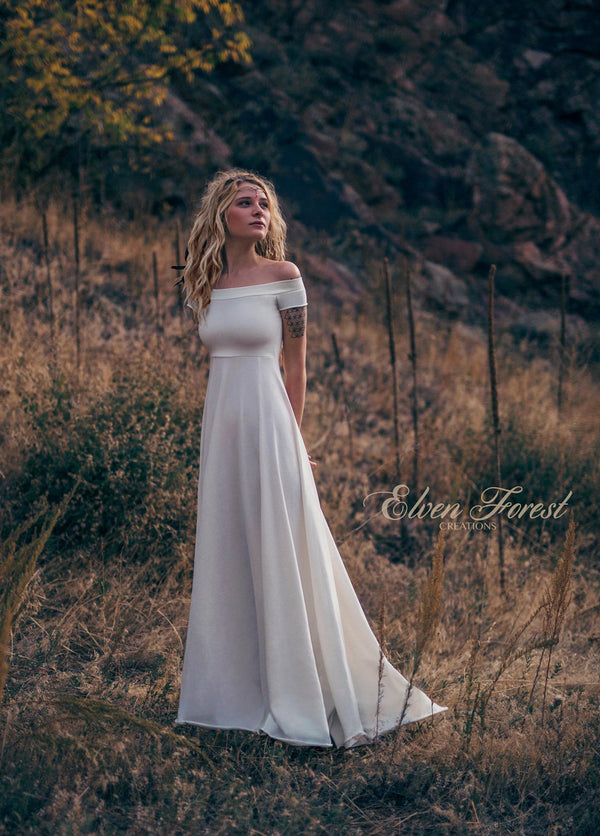 elvish wedding dress Fairytale Color:LAPD NAVY Circle Skirt Satin and Chiffon Bridesmaid